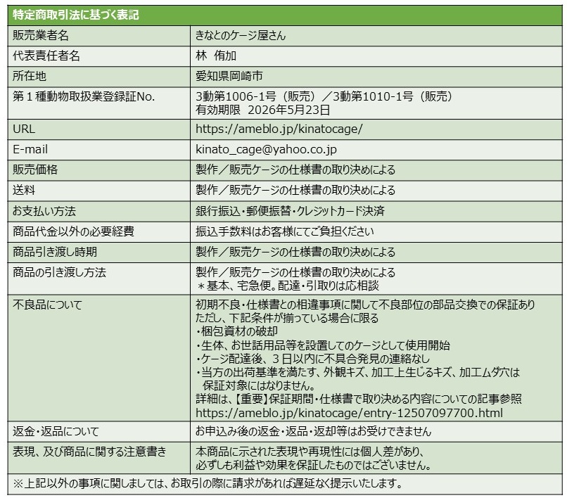 特定商取引法に基づく表記